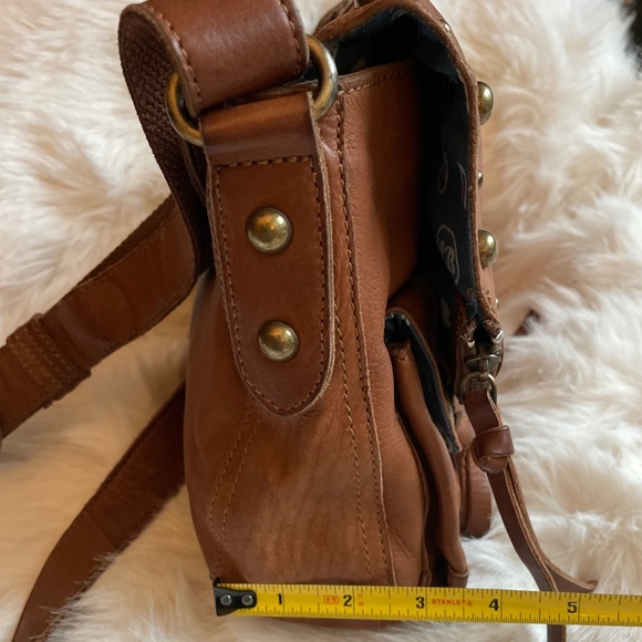 Lucky Brand Brown Leather Boho Shoulder Crossbody Bag with Tassels - Picture 15 of 16